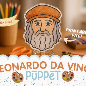 Cycle 2 History Printable Leonardo da Vinci Puppet Printable Renaissance Activity