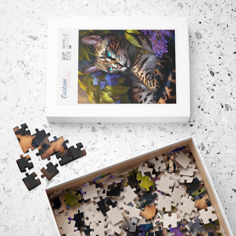 Bengal Cat Jigsaw Puzzle Pet House Cats Lovers Gift Kitten Kitty