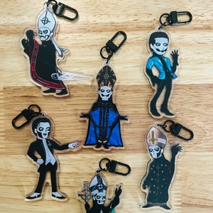 Ghost Papa Emeritus 3.5 in. Acrylic keychains Holographic and Glossy