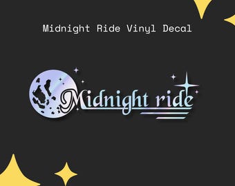 Midnight Ride Synthwave JDM Car Bike Motorcycle Vinyl Decal Holographic