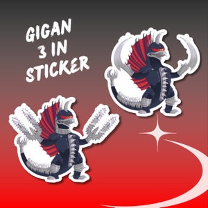 Gigan Gojira Kaiju Glossy Stickers | Water Resistant Vinyl Stickers