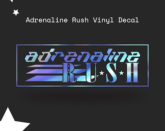 Adrenaline Rush Japanese Vaporwave Synthwave JDM Car Motorcycle Helmet Vinyl Decal Holographic