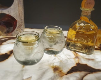 Tequila And Ice Blown Glass Set