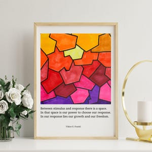 Viktor Frankl Quote, Psychology Wall Art for Therapy Office Decor | Growth Mindset Poster for Apartment, Colorful Print | Digital Download