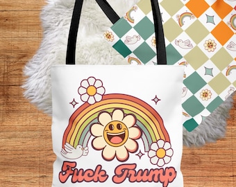 Foxtrot Delta Tango Double-Sided Tote Bag - Funny Political Anti Trump Reusable Shopping Bag