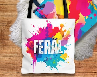Colorful Paint Splatter Canvas Tote Bag: Reusable Eco-Friendly Grocery Bag