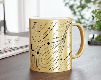 Metallic Celestial Mug: Galaxy Dreamer Coffee Cup (11oz)