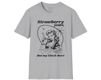 Strawberry Jams Vintage Pinup Graphic Tee | Unisex Softstyle T-Shirt