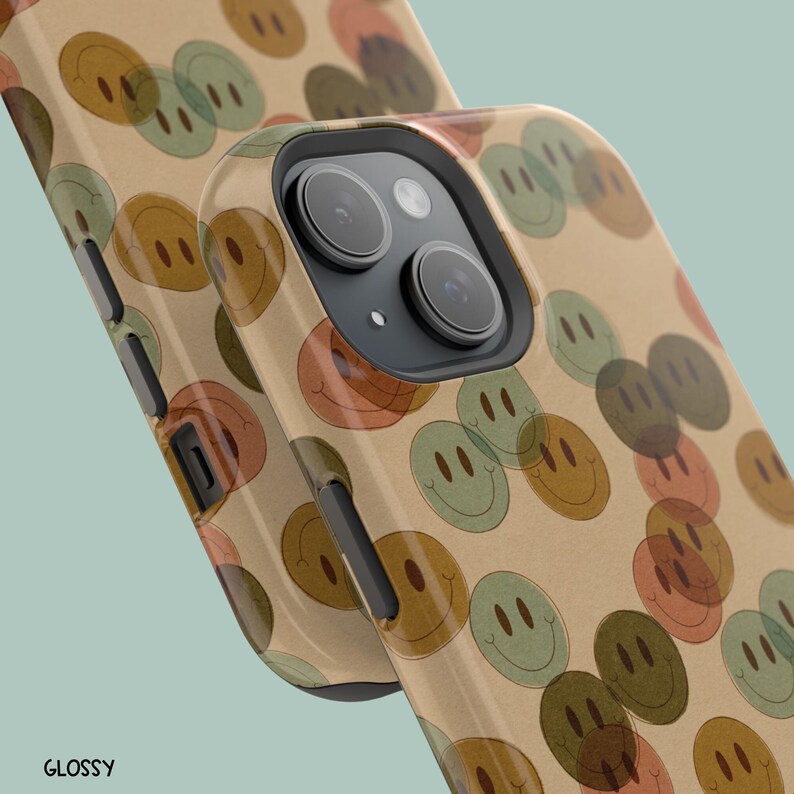 Minimalistic phone case. Brown hues. Protective case. The phone cases are glossy and have a black camera bump.