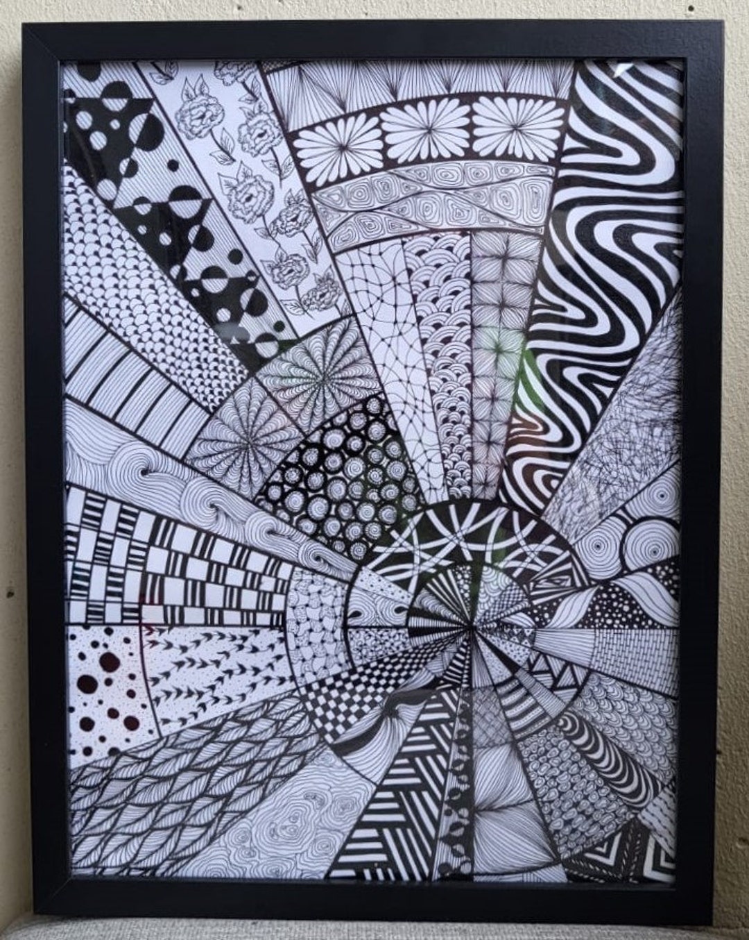 Handmade Zentangle Wall Art for All Rooms Geometric Design Etsy