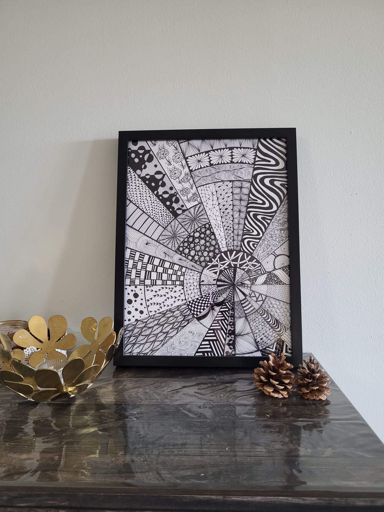 Handmade Zentangle Wall Art for All Rooms Geometric Design Etsy