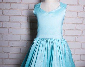 Formal taffeta dress- turquoise