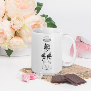 Hockey puck, rattlesnake, monkey, monkey, underpants! - White glossy mug