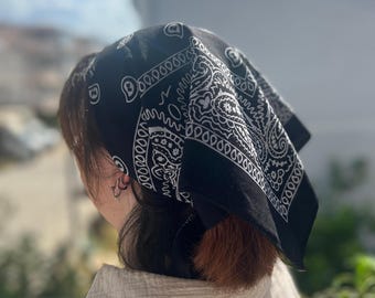 Paisley Cotton Bandana: Versatile Scarf, Headband & Face Cover
