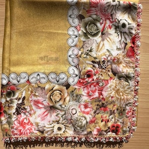 Turkish Needle Lace Scarf  Cotton Polyester Flower Pattern Handmade Crochet Edged  Traditional Needle Lace Hijab Bohemian Women&#39;s Headscarf