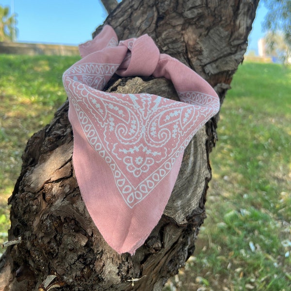 100% Baumwolle Paisley Bandana, Stirnbänder Schal Hals Handgelenk Band Krawatte Rabatt Gesichtsabdeckung und stilvolle Gesichtsmaske, rosa Bandana