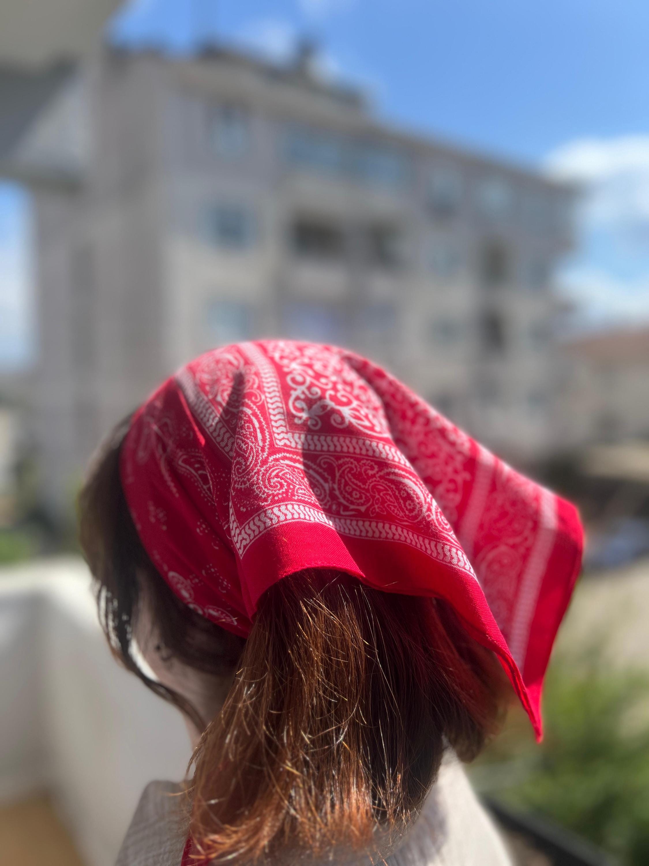 Red Paisley Bandana: Classic Western Cotton Head Scarf
