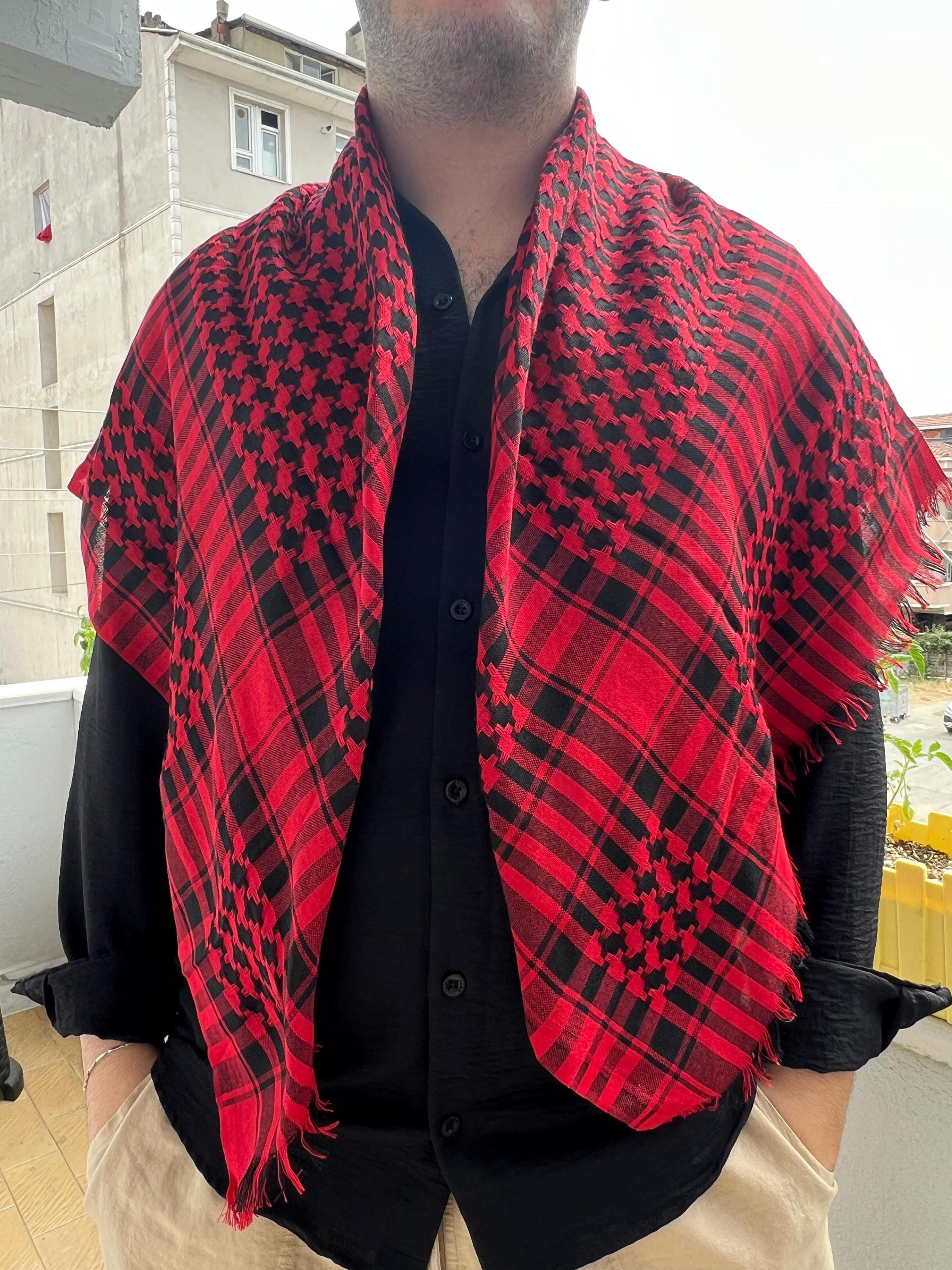 Sciarpa Quadrata In Cotone Freak Scene, Teschi Nero E Rosso, Foulard Multiuso 100% Cotone