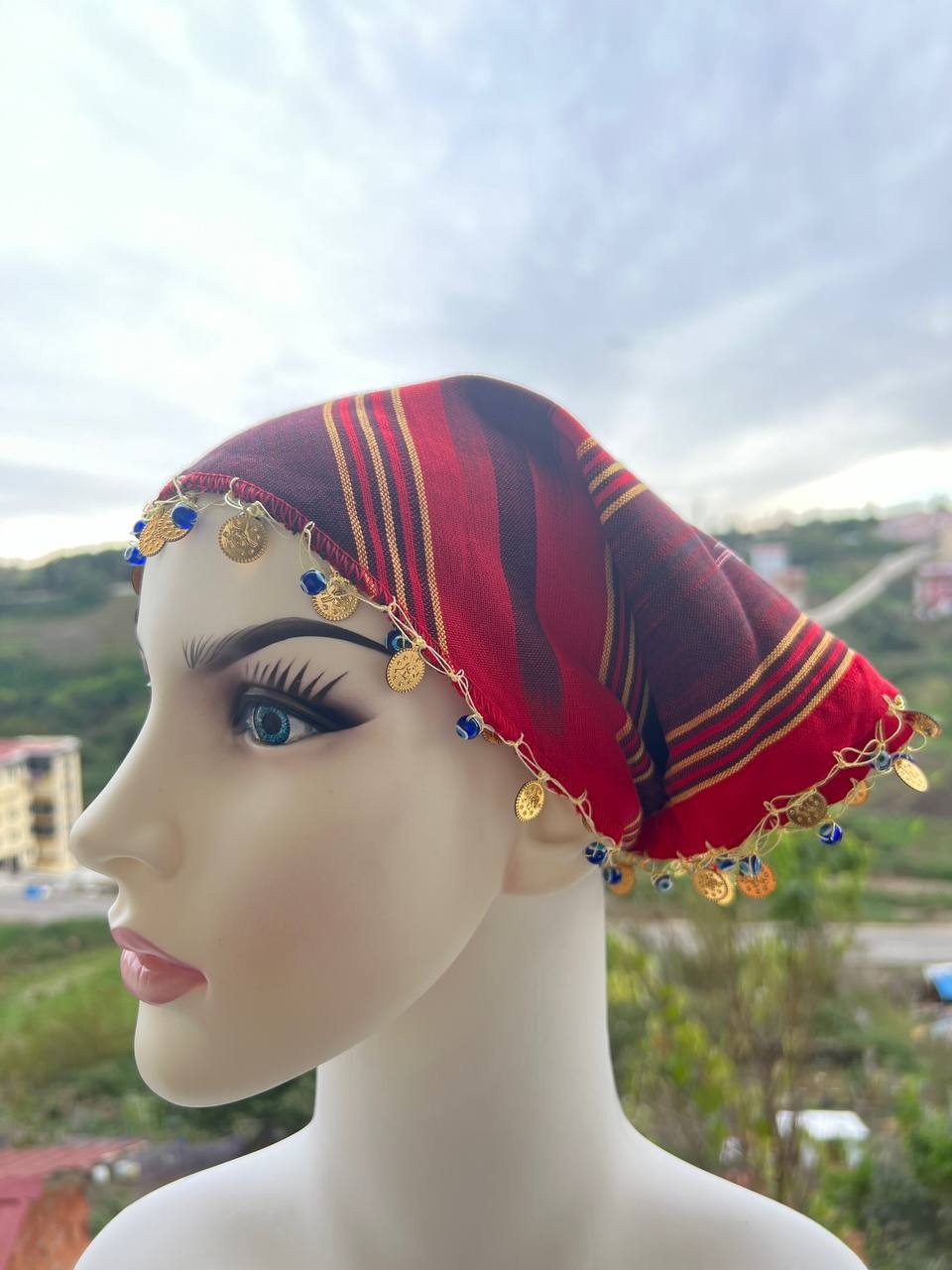 かぎ針編みコットン三角バンダナ：トルコ民族のヘッドスカーフ - Etsy 日本