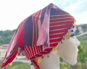 かぎ針編みコットン三角バンダナ：トルコ民族のヘッドスカーフ - Etsy 日本