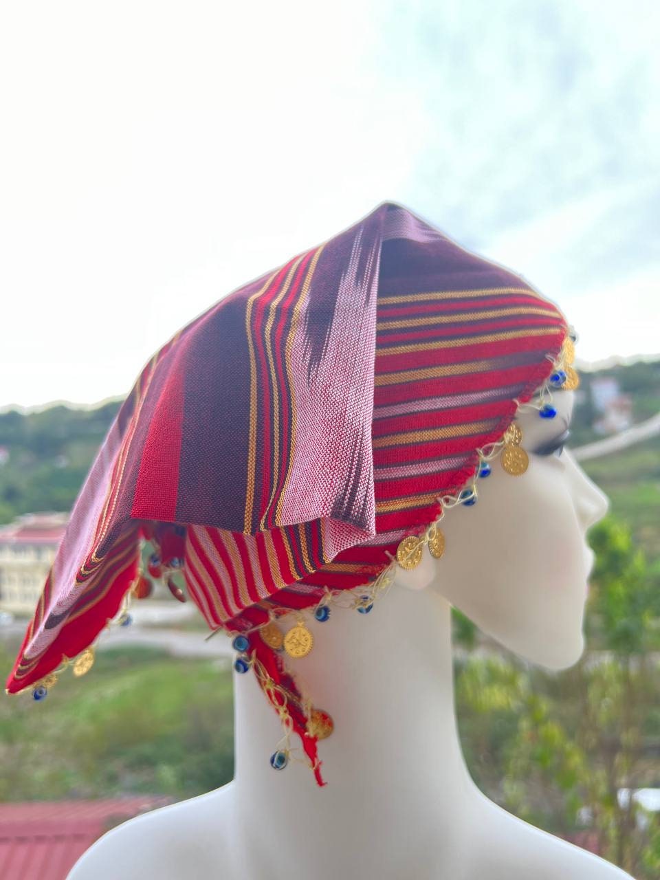 かぎ針編みコットン三角バンダナ：トルコ民族のヘッドスカーフ - Etsy 日本