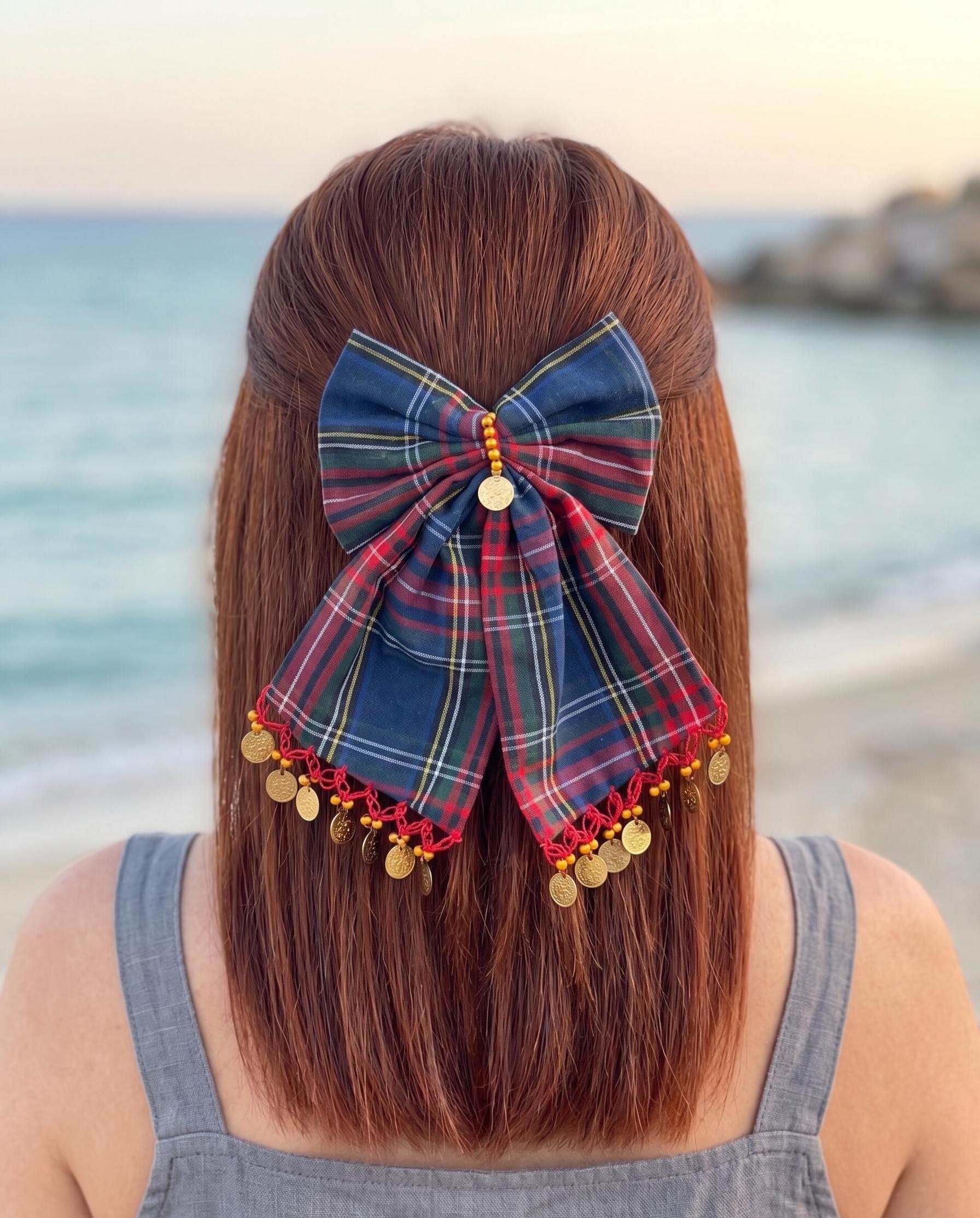Anthropologie Leontime  vintage plaid chain hair bow new without tags Amazon.com : Arocooy 20pcs Beige Mini Bows for Hair Brown  main image 4