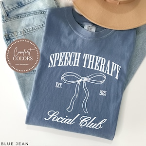 Comfort Colors® Coquette Speech Therapist Shirt, Speech Therapy Shirt, SLP TShirt, Language Pathologist, SLPA Crew T-Shirt, Speech Therapist
