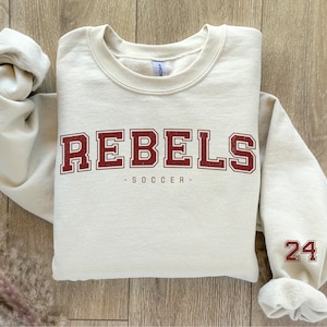 Personalized School Spirit Sweatshirt Team Spirit Apparel, School Custom Mascot Shirts, Team Name Sweater, Customized Favorite Team Sleeve