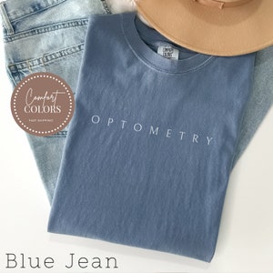 Comfort Colors Optometrist T-Shirt Optometry Tee Ophthalmology Optical Optician Future Doctor Shirt, Optometry Minimalist Trendy Shirt Gift