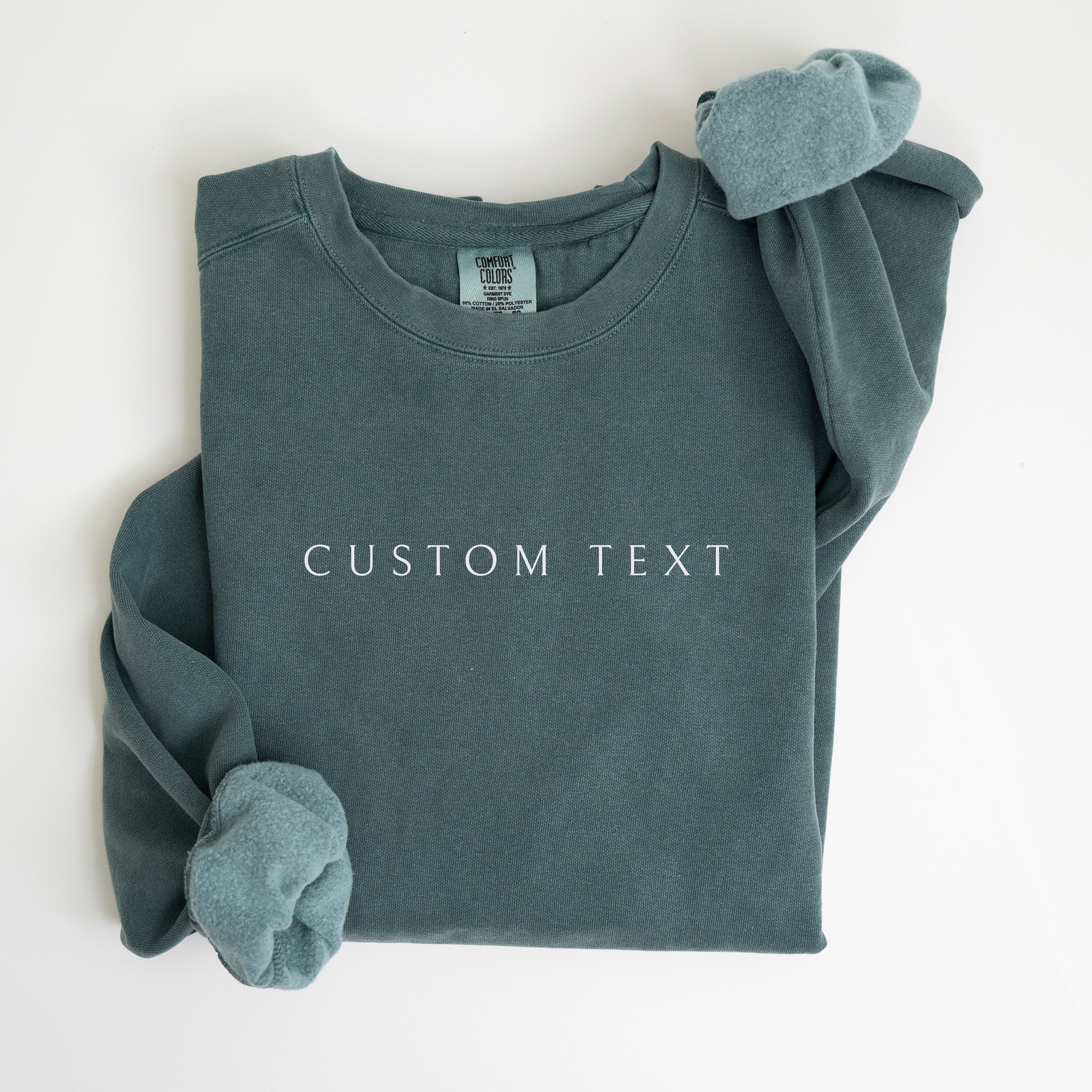Custom Sweatshirt, Custom Comfort Colors Sweatshirt, College Letters Crewneck, Personalized Comfort Colors, Custom Text, Vintage Sweatshirt