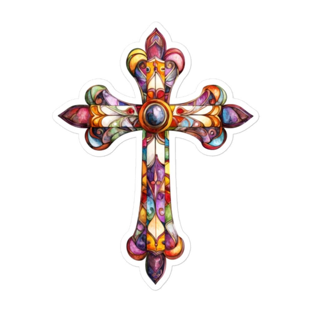 Croix chrétienne dorée, symbole de la foi sur un fond transparent | PSD