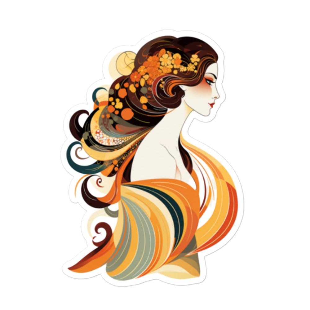 Art Nouveau Lady Vinyl Sticker