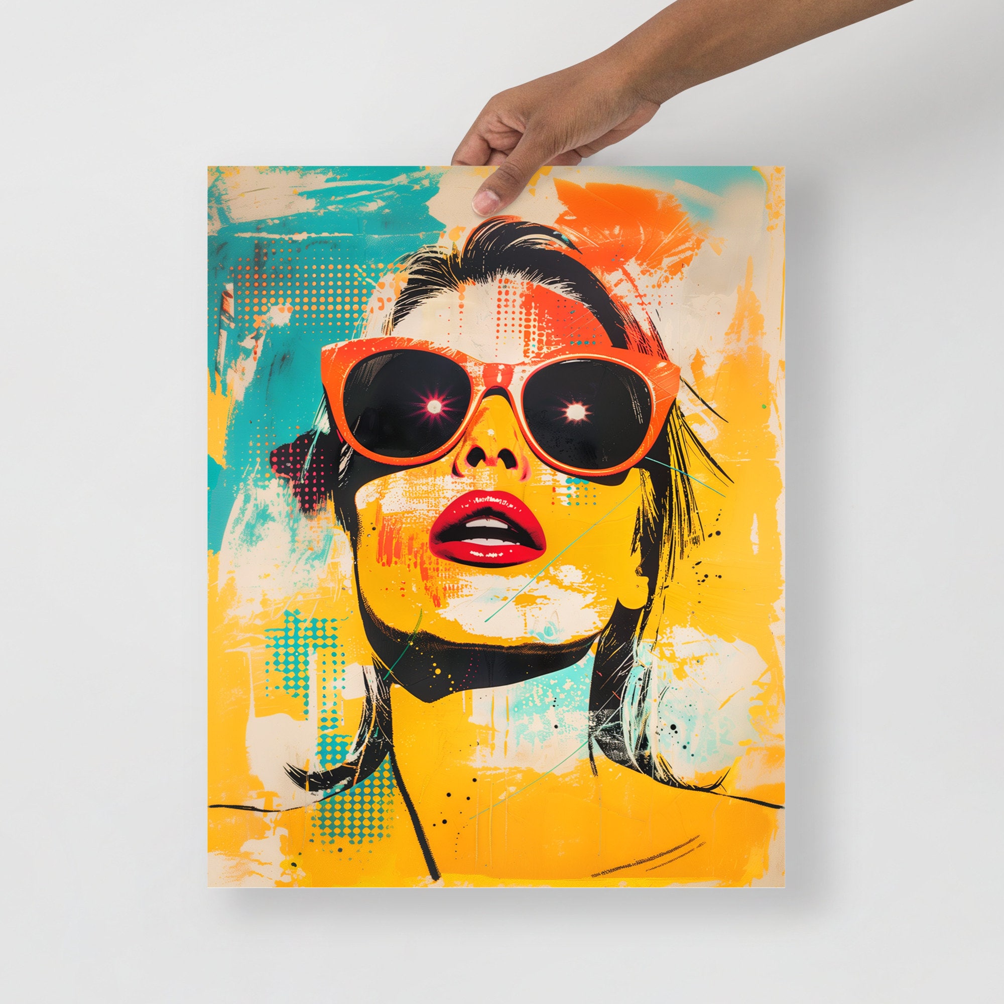 California Cool Sunglasses Girl Poster - Vibrant Pop Art Wall Art