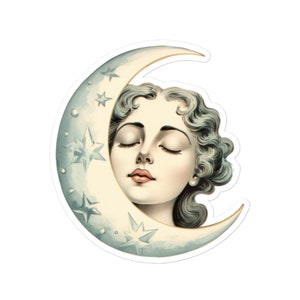 Celestial Crescent Moon Goddess Sticker