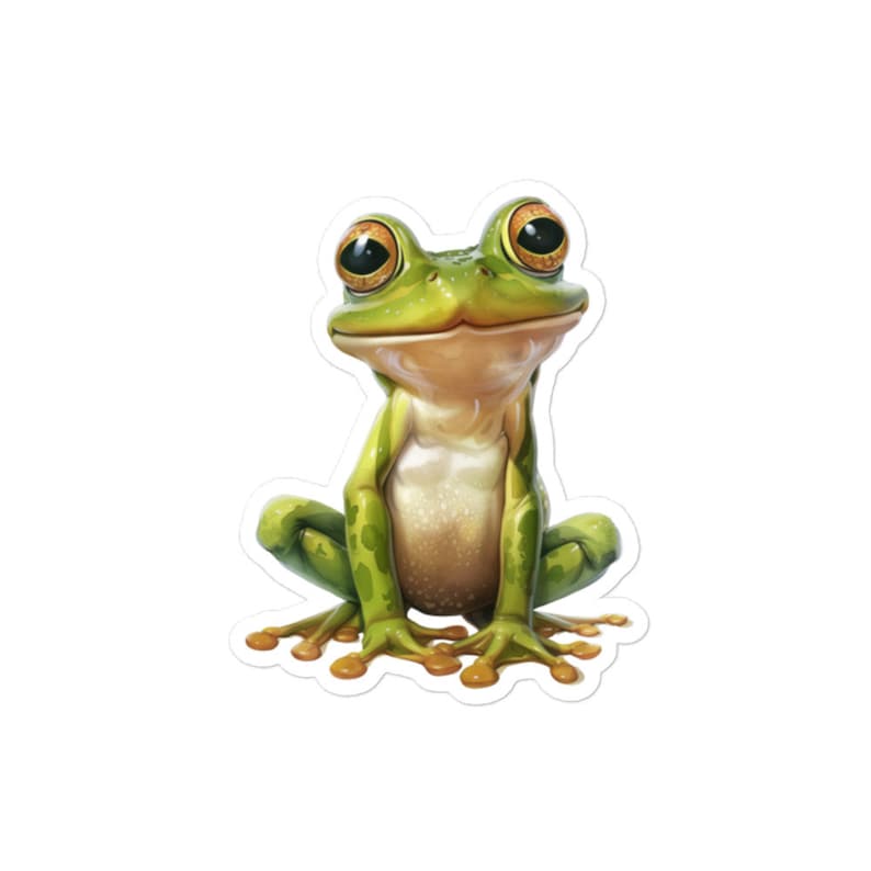 Adorable Frog Vinyl Sticker - Cute Animal Decal for Laptops, Water ...