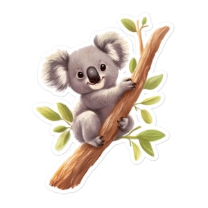 Cute Koala Vinyl Sticker – Adorable Australian Wildlife Decal for Laptops, Water Bottles, Gifts, Scrapbooks and More