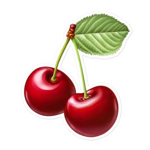 Cute Cherry Vinyl Sticker – Retro Fruit Decal for Laptops, Water Bottles, Gifts and More