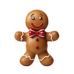 Cute Christmas Gingerbread Man Vinyl Sticker