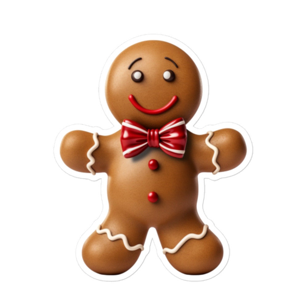 Cute Christmas Gingerbread Man Vinyl Sticker