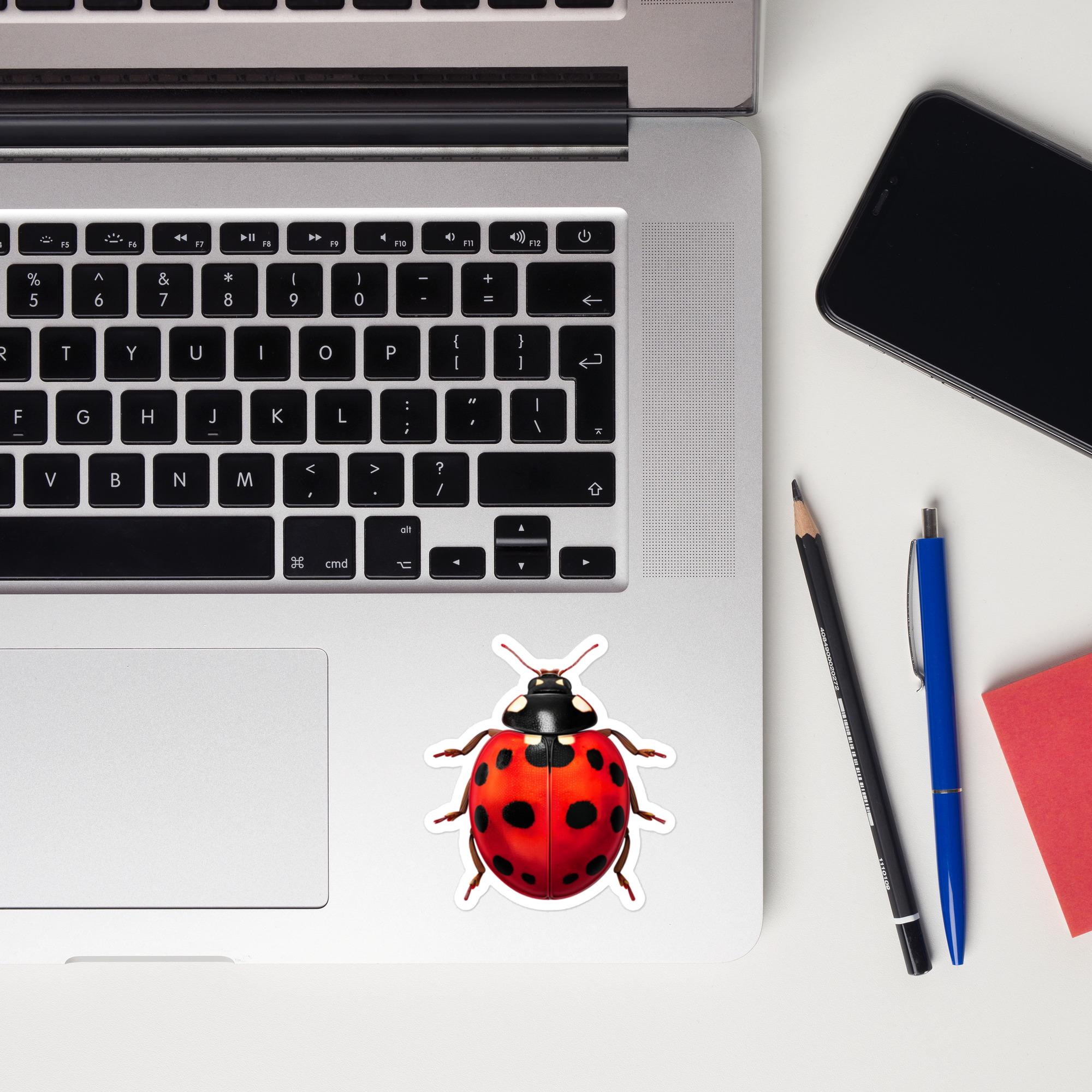 Ladybug Vinyl Sticker – Red Insect Bug Nature Decal for Laptops, Cars ...