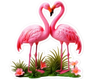 Pink Flamingo Vinyl Sticker - Retro Kitsch Tropical Decal
