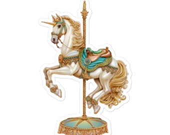 Carousel Horse Unicorn Vinyl Sticker