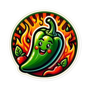Cute Hot Pepper Vinyl Sticker