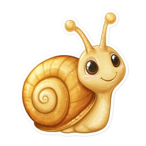 Sticker mignon escargot de jardin en vinyle - Sticker fantaisiste de la forêt pour ordinateurs portables, bouteilles d'eau, cadeaux et plus