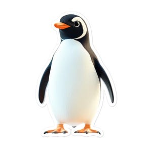 Cute Penguin Vinyl Sticker - Animal Decal Gift for Laptops, Waters Bottles, Scrapbooks and More