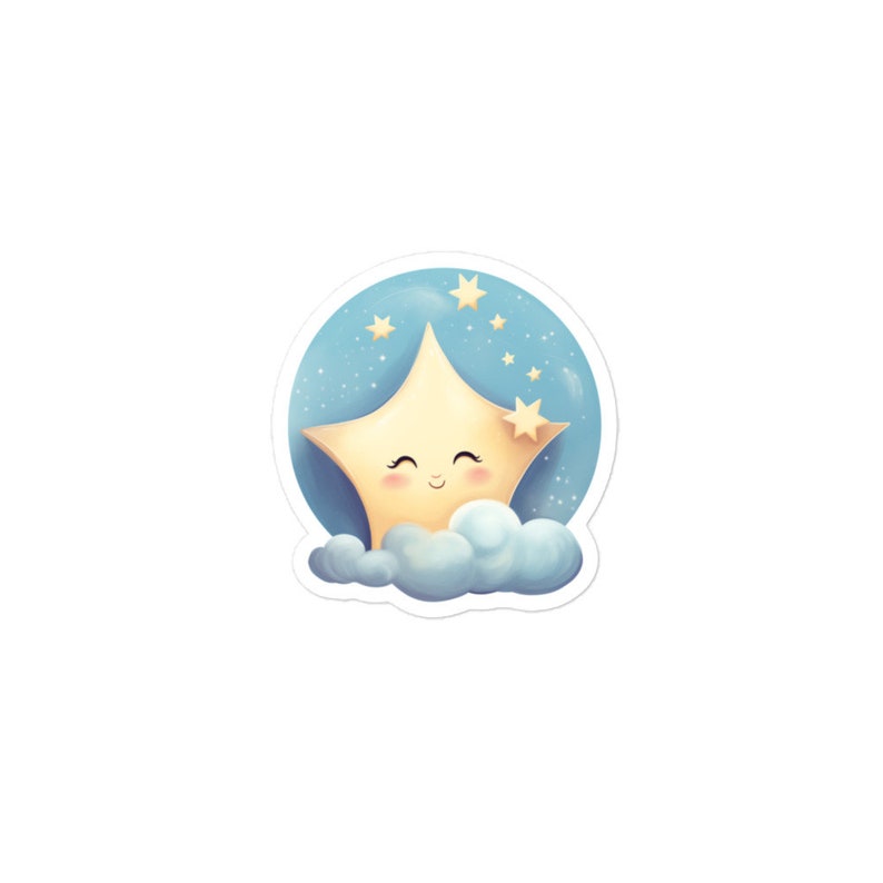Cute Star on a Cloud Vinyl Sticker - Etsy