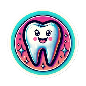 Autocollant en vinyle dent mignonne
