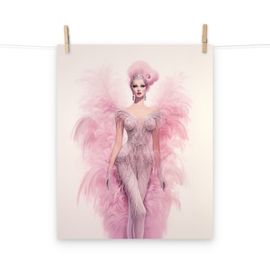 Poster di moda vintage di Pink Showgirl