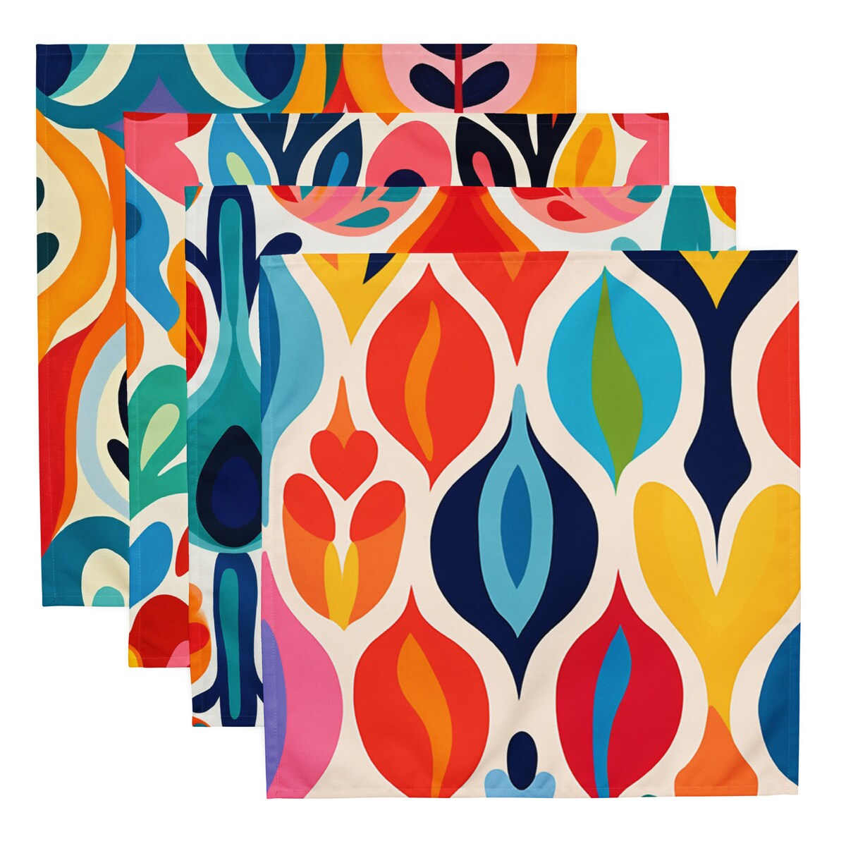Colorful Midcentury Modern Cloth Napkin Set - Set of 4