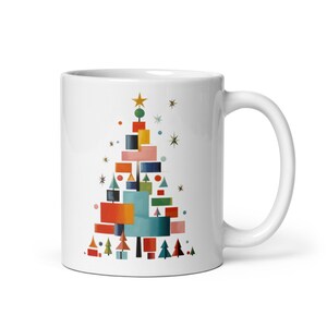 Colorful Vintage Christmas White Coffee Mug